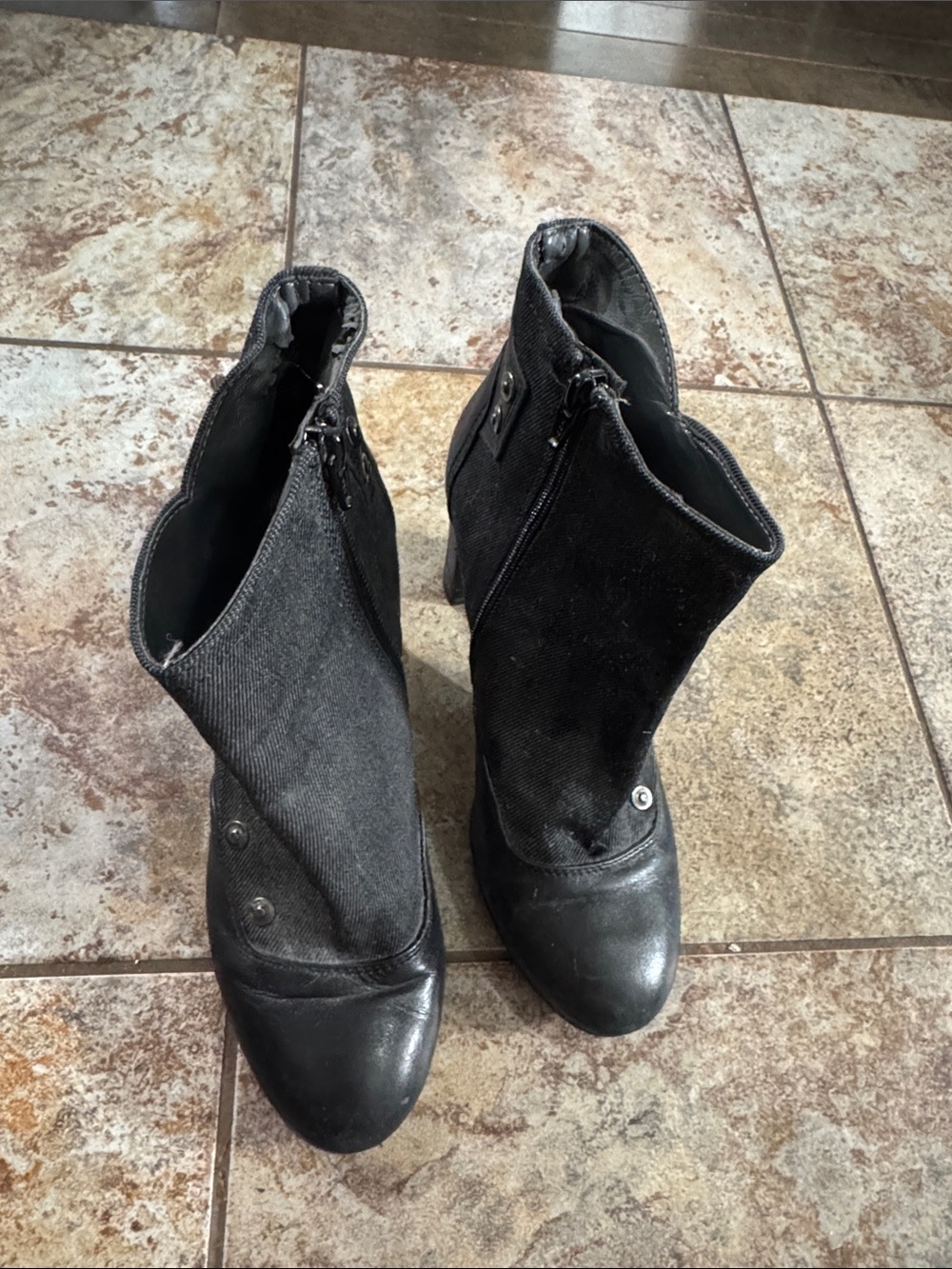 G-Star Mixed-Material Ankle Heeled Boots